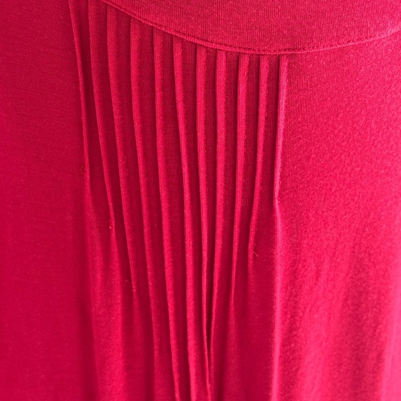 Maeve Red Pink Pleated Maxi Skirt Flowy Boho Size M L casual‎ Vacation Travel - Picture 5 of 9